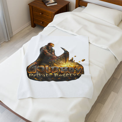 Gold Bay Private Reserve Miner Velveteen Plush Blanket – Cozy Gaming/Mining Throw
