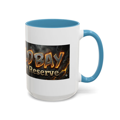 Goldbay Reserve Accent Coffee Mug — Bold Fiery Logo 11/15oz