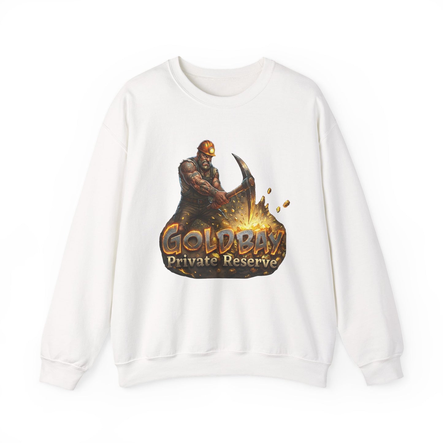 Crewneck Sweatshirt — "Golden Private Reserve" Miner Graphic