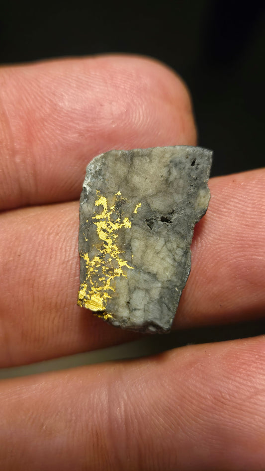 Black quartz and gold slab - 4.27 grams - 5.09 mm - end cut