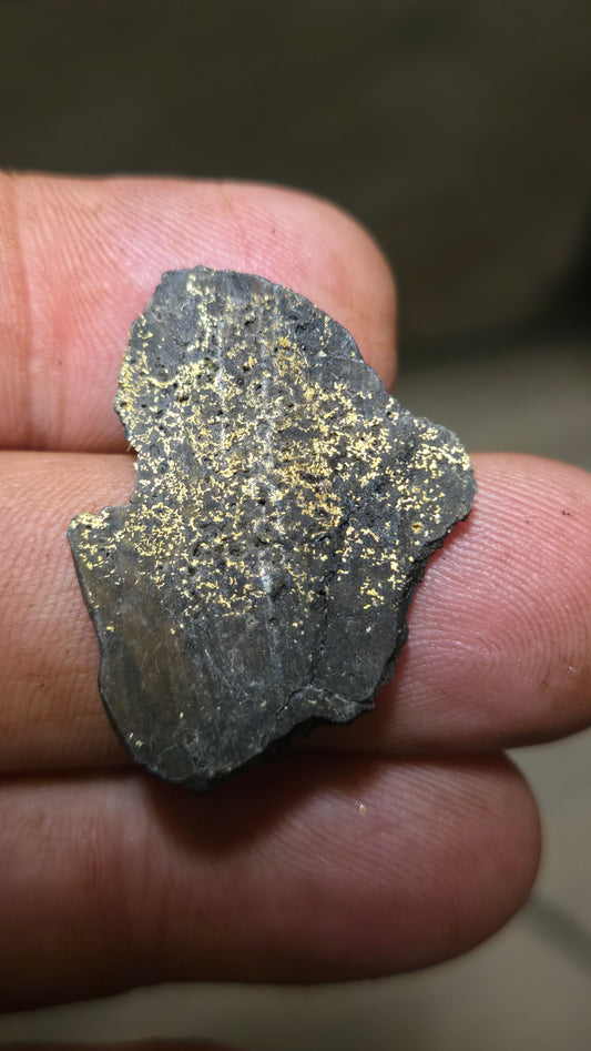 Black quartz and gold slab - 4.25 grams - 4.14 mm - end cut