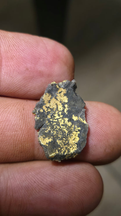 Black quartz and gold slab - 2.05 grams - 1.9 mm