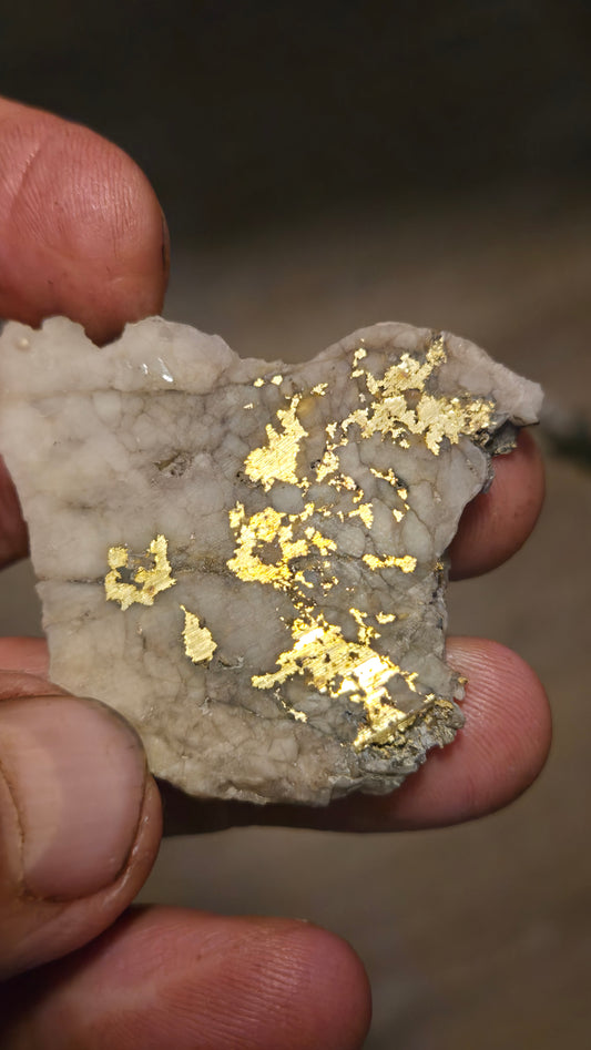 White quartz and gold slab - 23.31 grams - 4.04 mm - Mexico